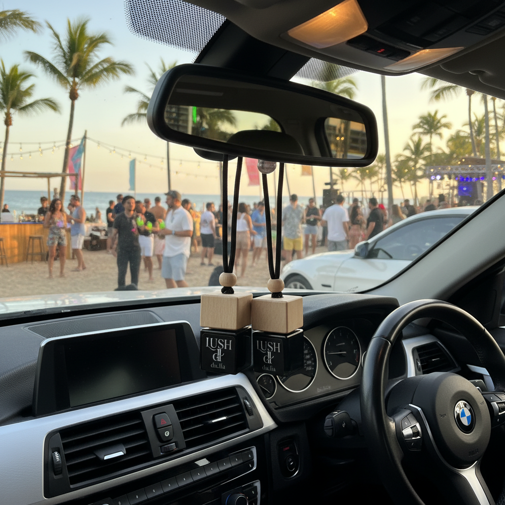 Warm, inviting LUSH scent with cozy musk and sweet praline notes in a luxury car bottle.